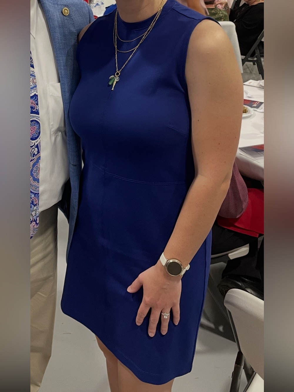 LOFT Sleeveless Shift Dress in Deep Blue